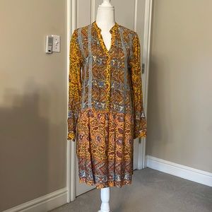 Long sleeve printed mini dress